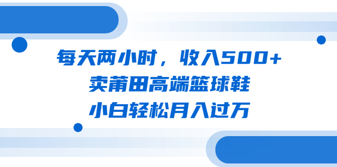 每天两小时，收入500+，卖莆田高端篮球鞋，小白轻松月入过万（教程+素材） - IT日志资源网-IT日志资源网