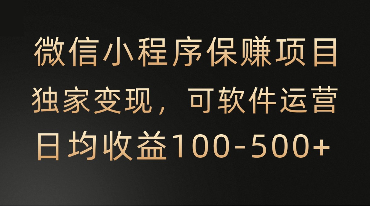 微信小程序，腾讯保赚项目，可软件自动运营，日均100-500+收益有保障 - IT日志资源网-IT日志资源网