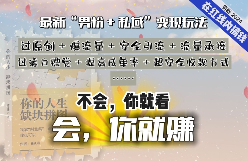 2024，“男粉+私域”还是最耐造、最赚、最轻松、最愉快的变现方式 - IT日志资源网-IT日志资源网