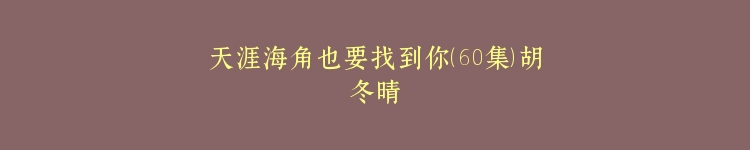 天涯海角也要找到你（60集）胡冬晴