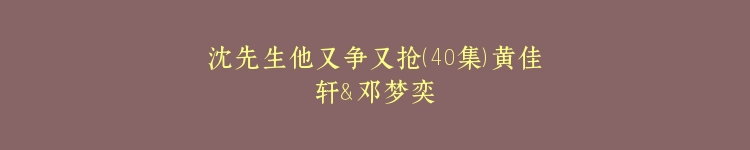 沈先生他又争又抢（40集）黄佳轩＆邓梦奕