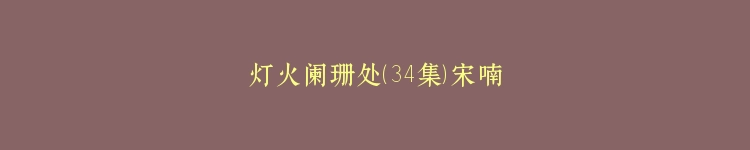 灯火阑珊处（34集）宋喃