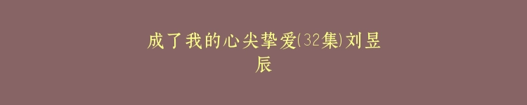 成了我的心尖挚爱（32集）刘昱辰