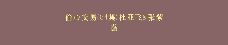 偷心交易（84集）杜亚飞＆张紫菡