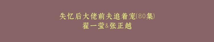 失忆后大佬前夫追着宠（80集）翟一莹&张正越