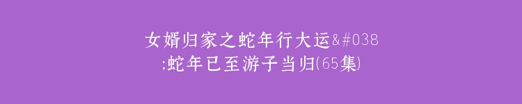 女婿归家之蛇年行大运&蛇年已至游子当归（65集）