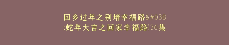 回乡过年之别堵幸福路&蛇年大吉之回家幸福路（36集）