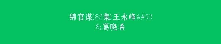 锦宫谋（82集）王永峰&葛晓希