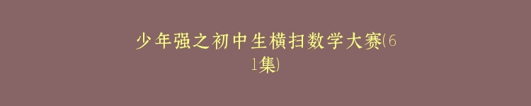 少年强之初中生横扫数学大赛（61集）