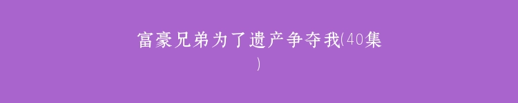 富豪兄弟为了遗产争夺我（40集）
