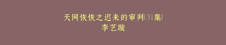 天网恢恢之迟来的审判（31集）李艺璇