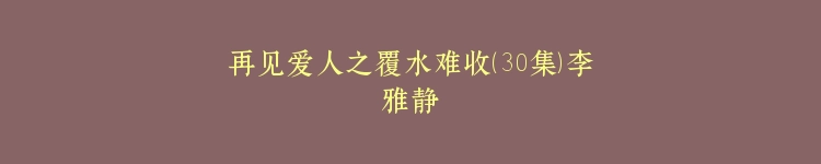 再见爱人之覆水难收（30集）李雅静